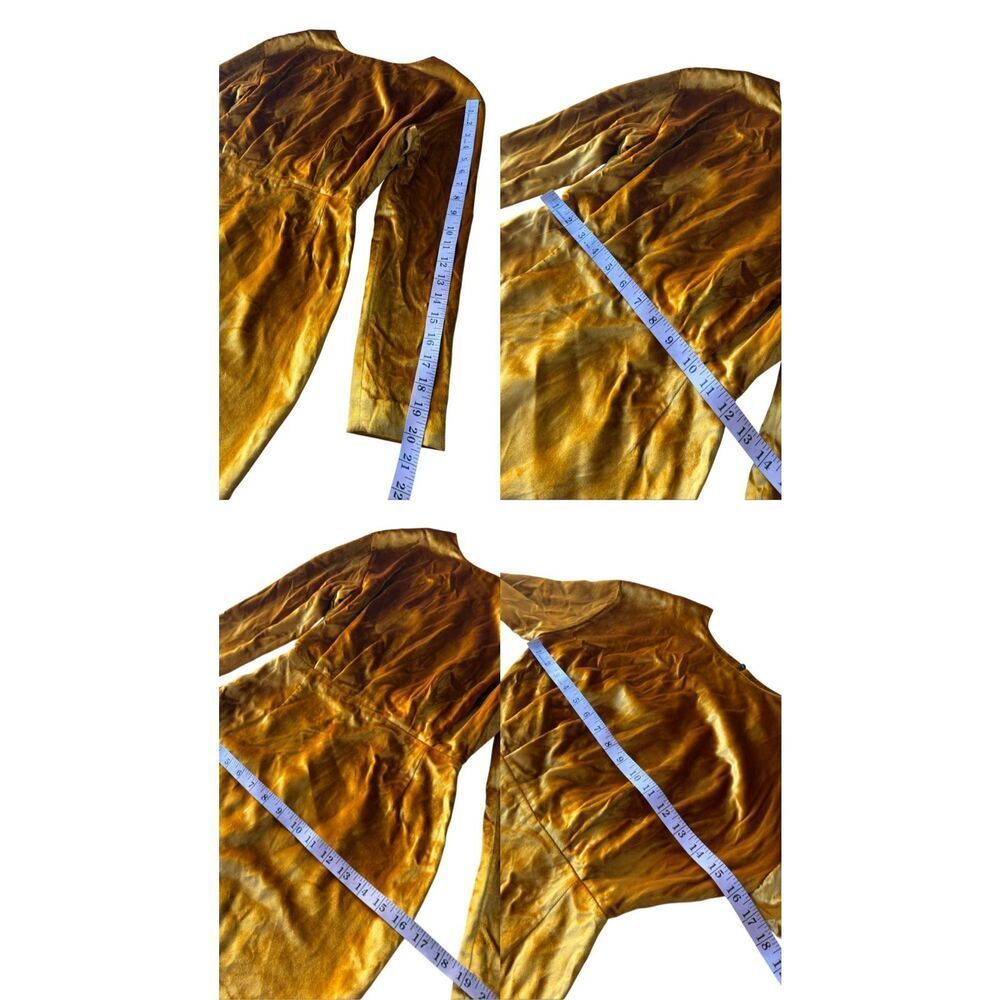 & Other Stories Stockholm Atelier Golden Yellow Velvet Mini Dress Size 0/XS - Picture 9 of 10